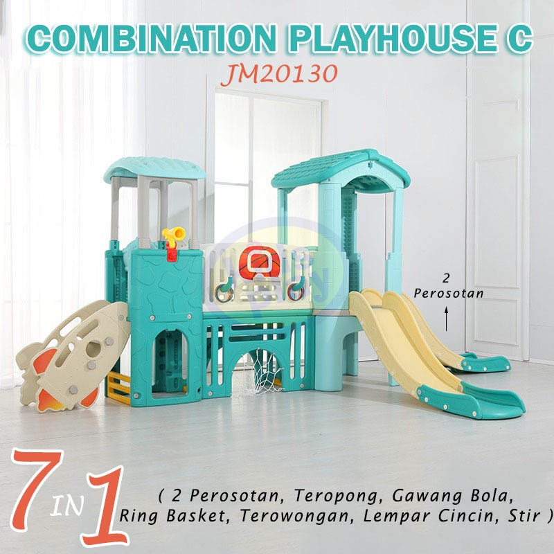 HJA RUMAH RUMAHAN PEROSOTAN AYUNAN ANAK INDOOR PLAYHOUSE PLAYGROUND SLIDE PEROSOTAN DREAM HOUSE MURA