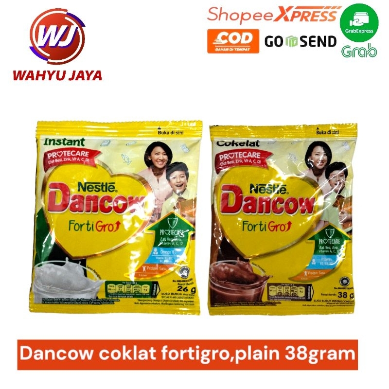 

dancow Instant fortigro coklat,plain 38gram