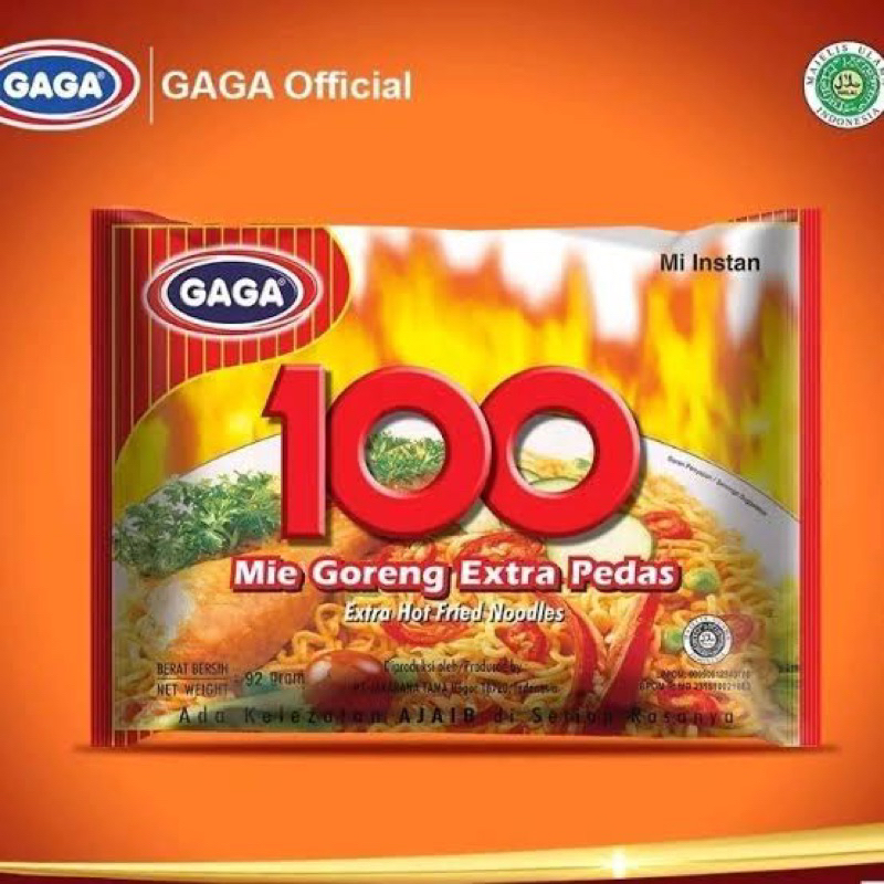 

Gaga Mie 100 Goreng Extra Pedas