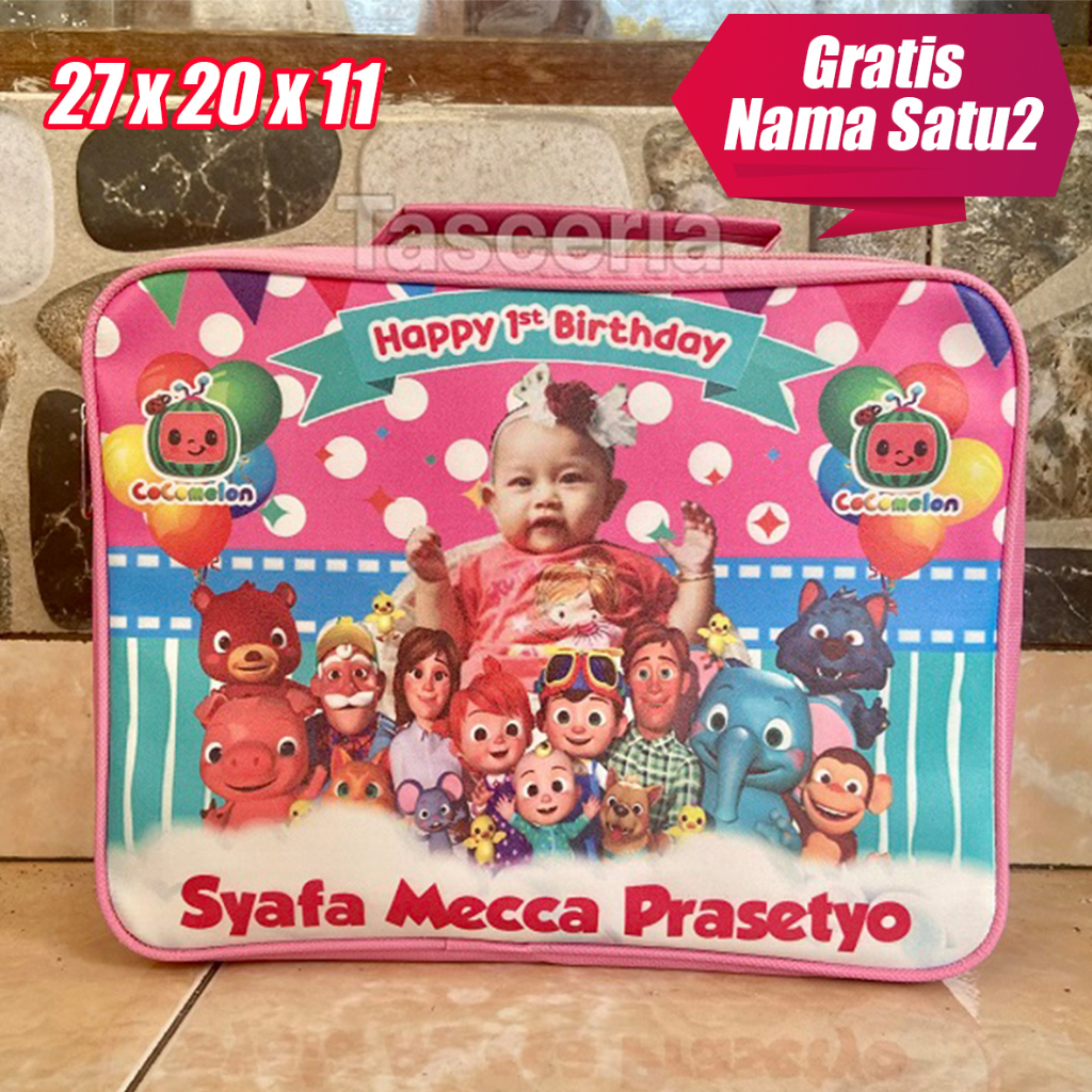 

Tas Acara Ulang Tahun Anak Resleting Cocomelon Bahan Tebal & Awet