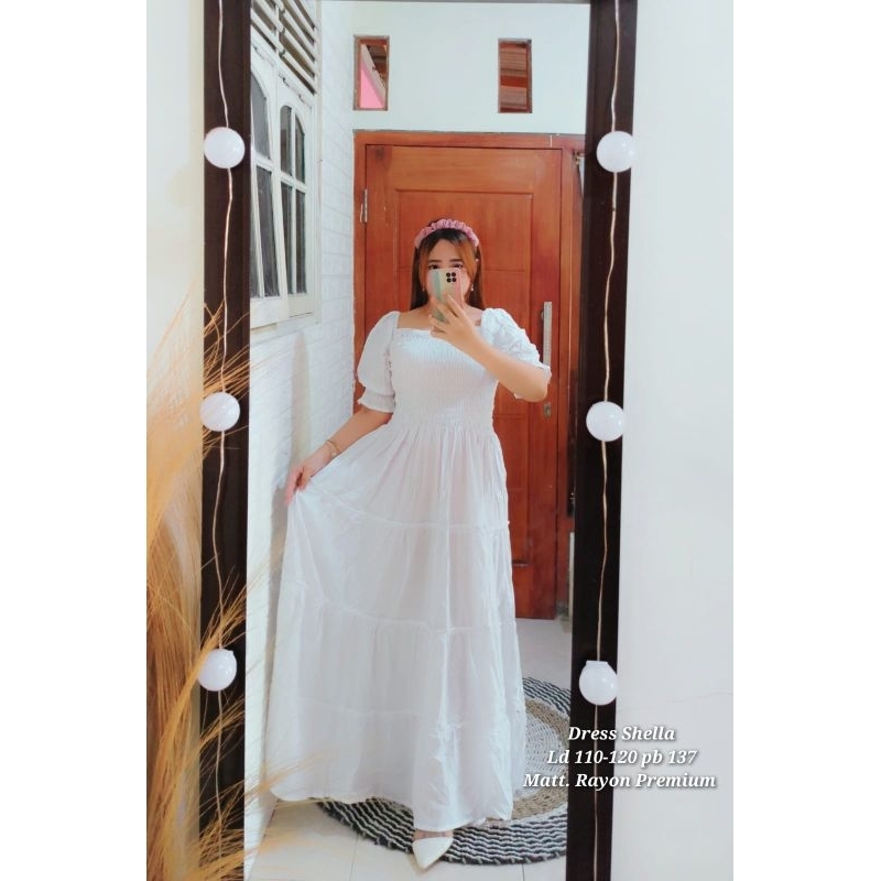 Long dress Maxy Shella Daster smoke rayon bali