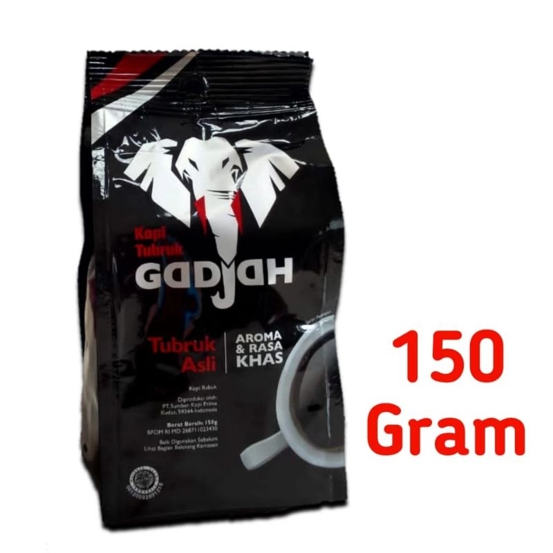 Kopi Hitam tanpa Gula Tubruk Gadjah / Gajah ukuran 150 gram