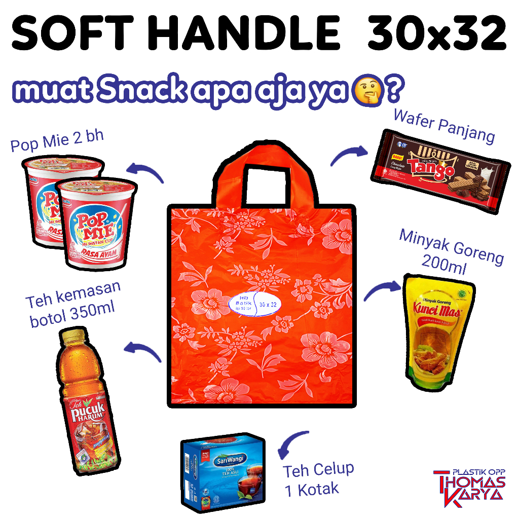 

RB Plastik Hajatan 25x30 22x25 20x30 isi 50 Softhandle Berkat Kekinian BATIK Bingkisan Snack