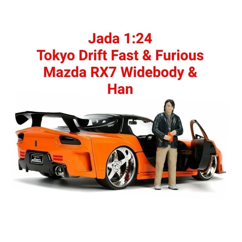 Jada 1/24 Diecast Fast & Furious Tokyo Drift Mazda RX7 Veilside with Han Figure