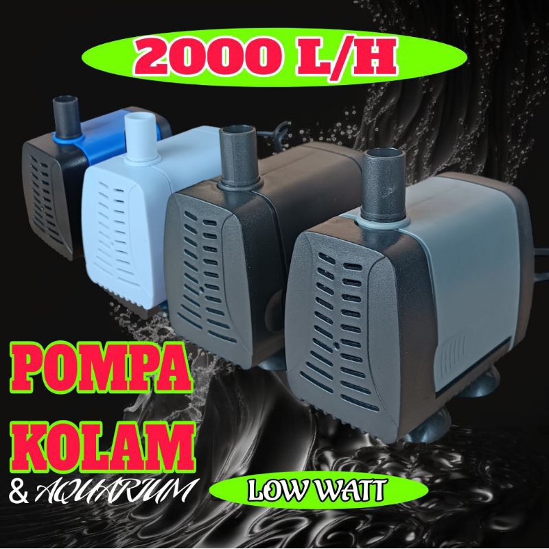 MESIN POMPA KOLAM AQUARIUM 2000 LPH  waterpump submersible celup ph hidroponik water pump akuarium l