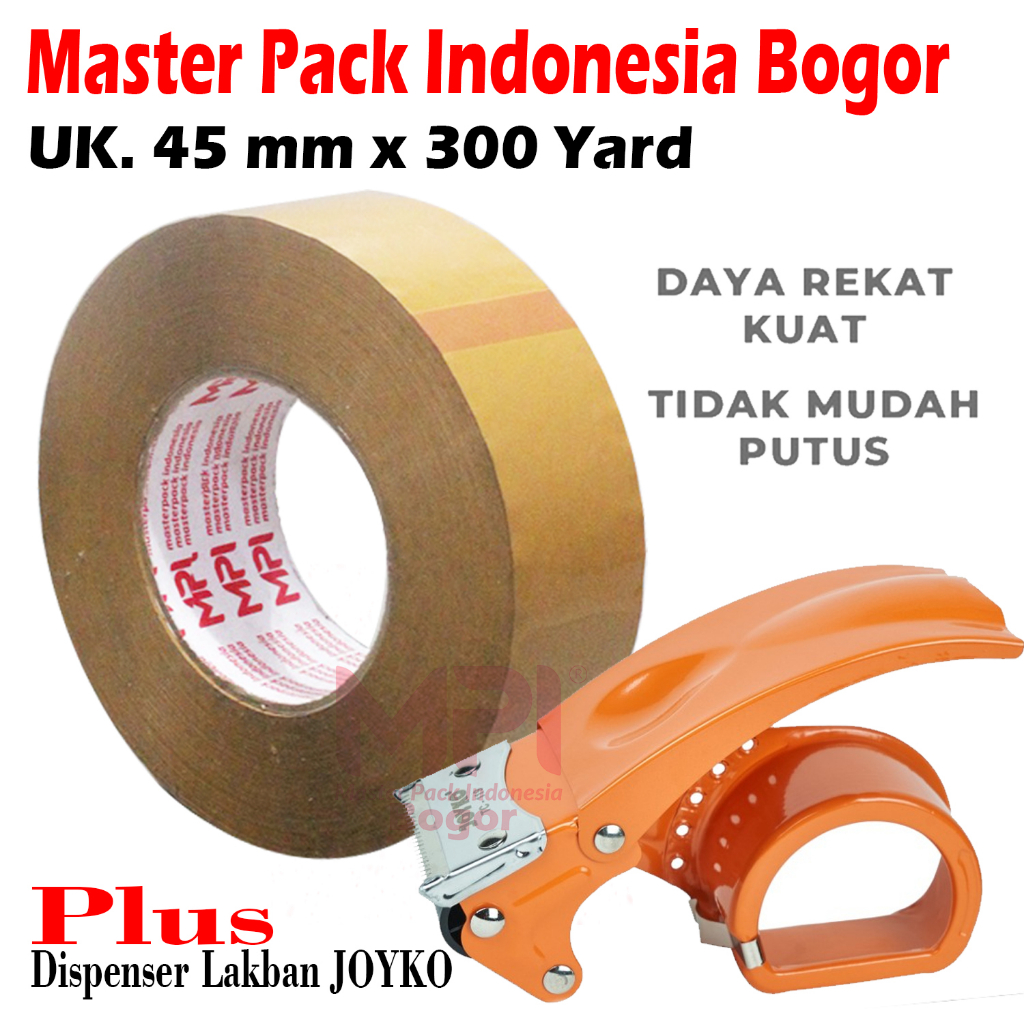 

Lakban Coklat JUMBO MPI 45 mm x 300 yard / Lakban Packing + Dispenser Lakban Joyko Besi