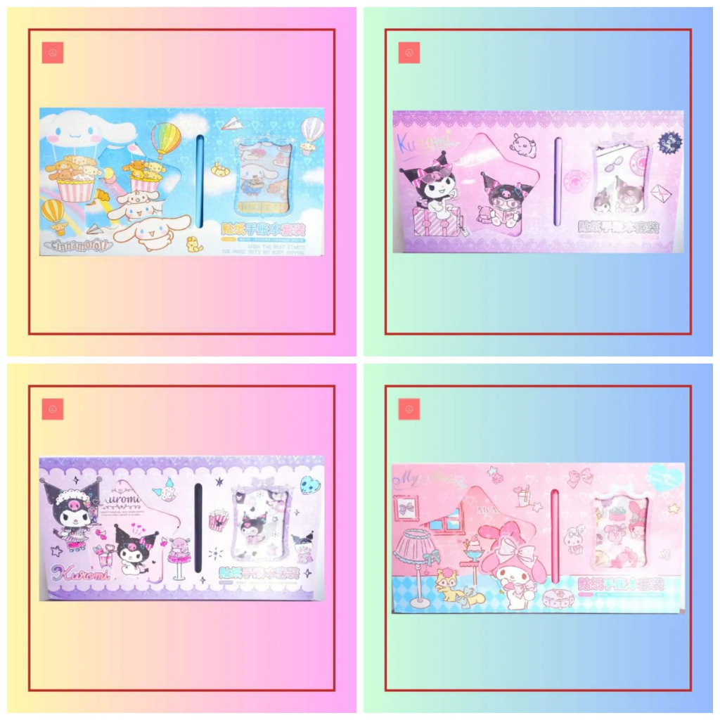 

NOTE BOOK SET STIKER KUROMI CINAMOROLL KT 86567