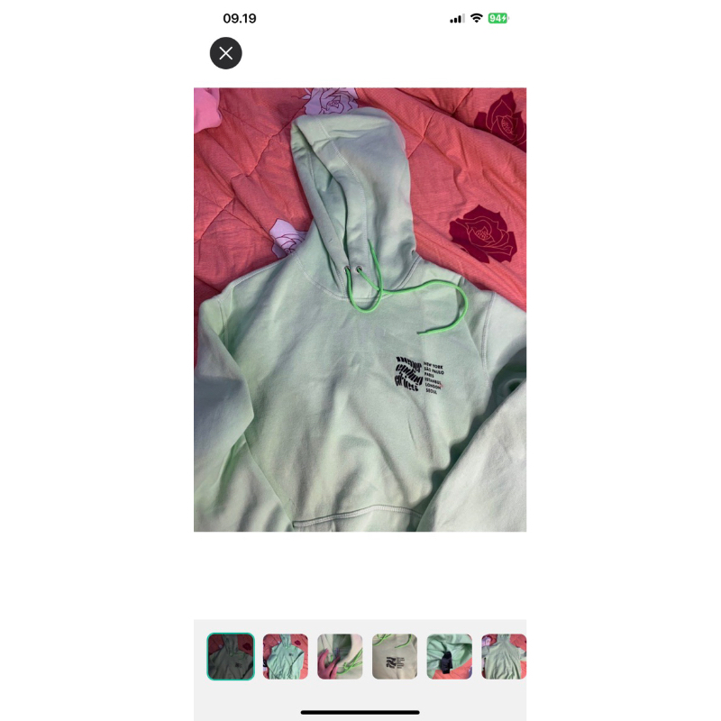 Hoodie H&M Never Ending Cities Neon Green Hijau Neon Pastel Oversized