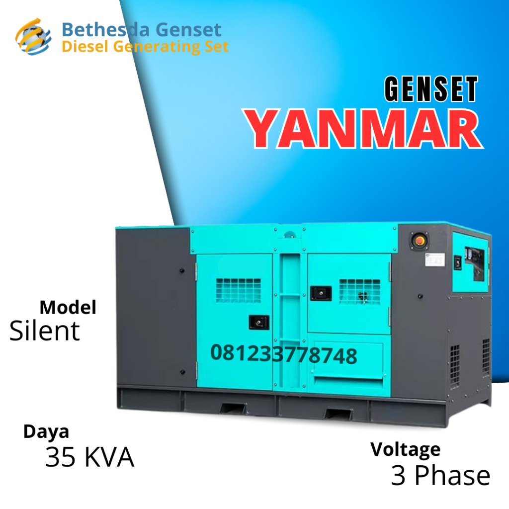 Yanmar Genset 35 Kva Silent Stamford Asli 3 Phase