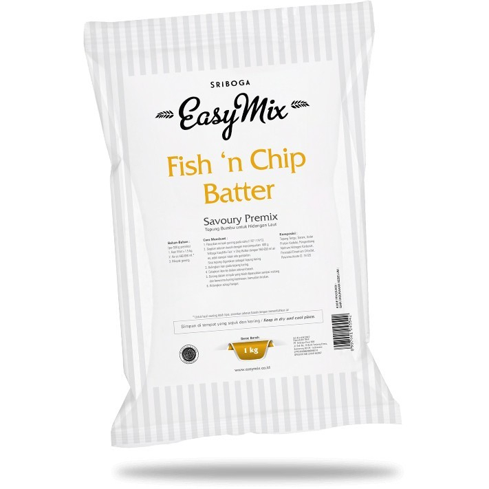 

Sriboga Premix Tepung Easy Mix Fish n Chip Batter 1kg Fishandchip