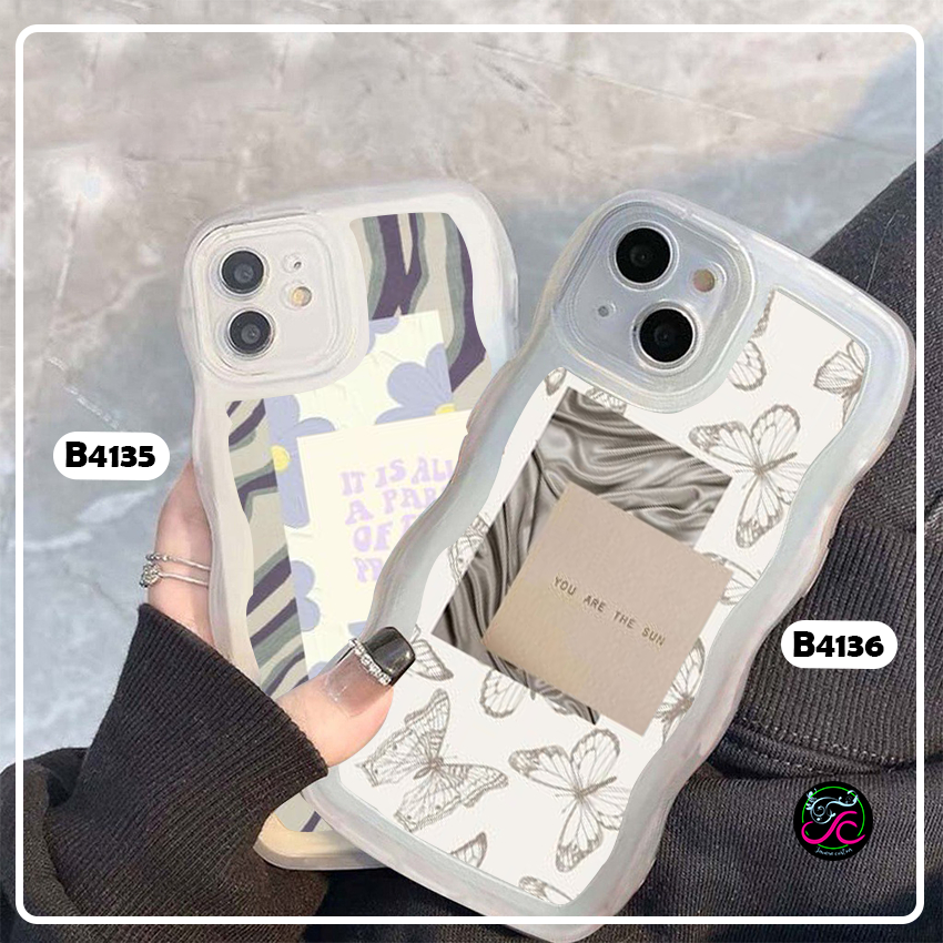 B4135 B4136 CUSTOM SOFTCASE WAVE GELOMBANG CLEAR CUSTOM FOR OPPO VIVO SAMSUNG REALME XIAOMI IPHONE I