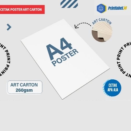 CETAK POSTER A4 ART CARTON 260gsm PRINT CUSTOM