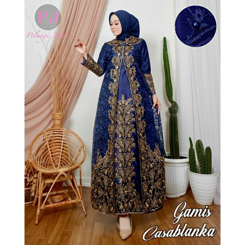 GAMIS CASANDRA 2/ GAMIS PESTA MEWAH/ ORIGINAL PELANGI JAYA