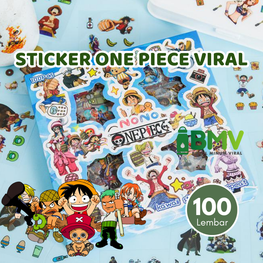 

Sticker One Piece 100 pcs Waterproof Viral Luffy Zoro Usopp Nami