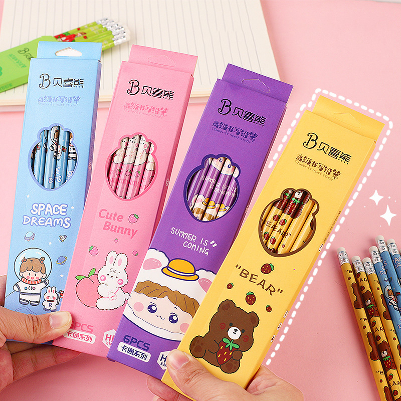 

ED - 6PCS / SET PENSIL TULIS MOTIF + PENGHAPUS / PENSIL SET LUCU / ALAT TULIS PENSIL