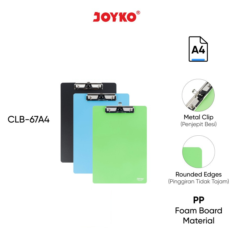 

Clipboard Papan Jalan Alas Ujian Joyko CLB-67A4 / Clip Board A4