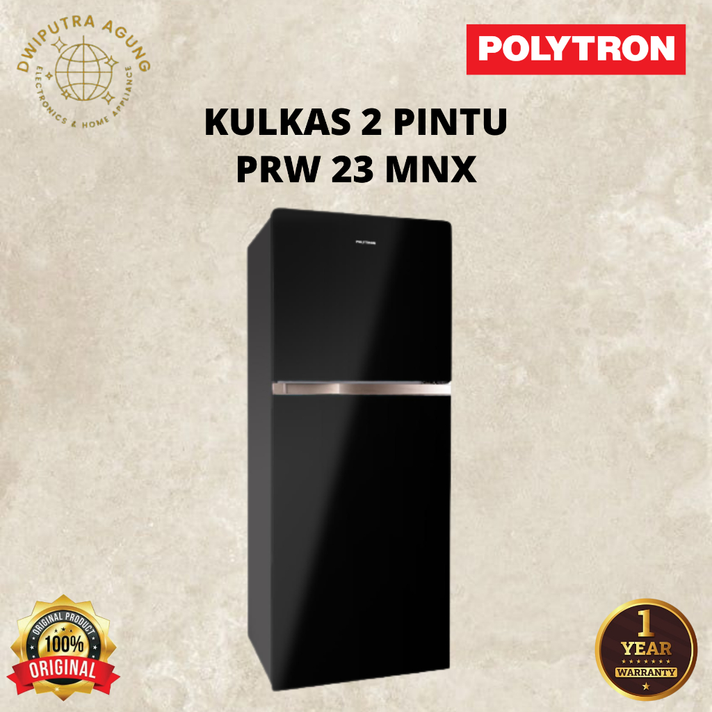KULKAS 2 PINTU POLYTRON PRW23MNX / PRW 23MNX / PRW 23 MNX GARANSI RESMI