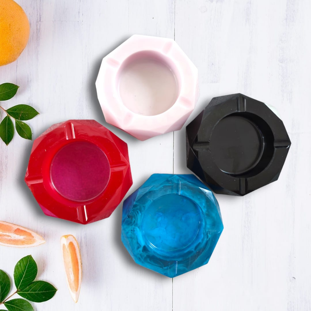 Aesthatic Asbak Rokok Unik Octagonal Diamon / Handmade DIY Bahan Resin Epoxy / Untuk Dekorasi Rumah