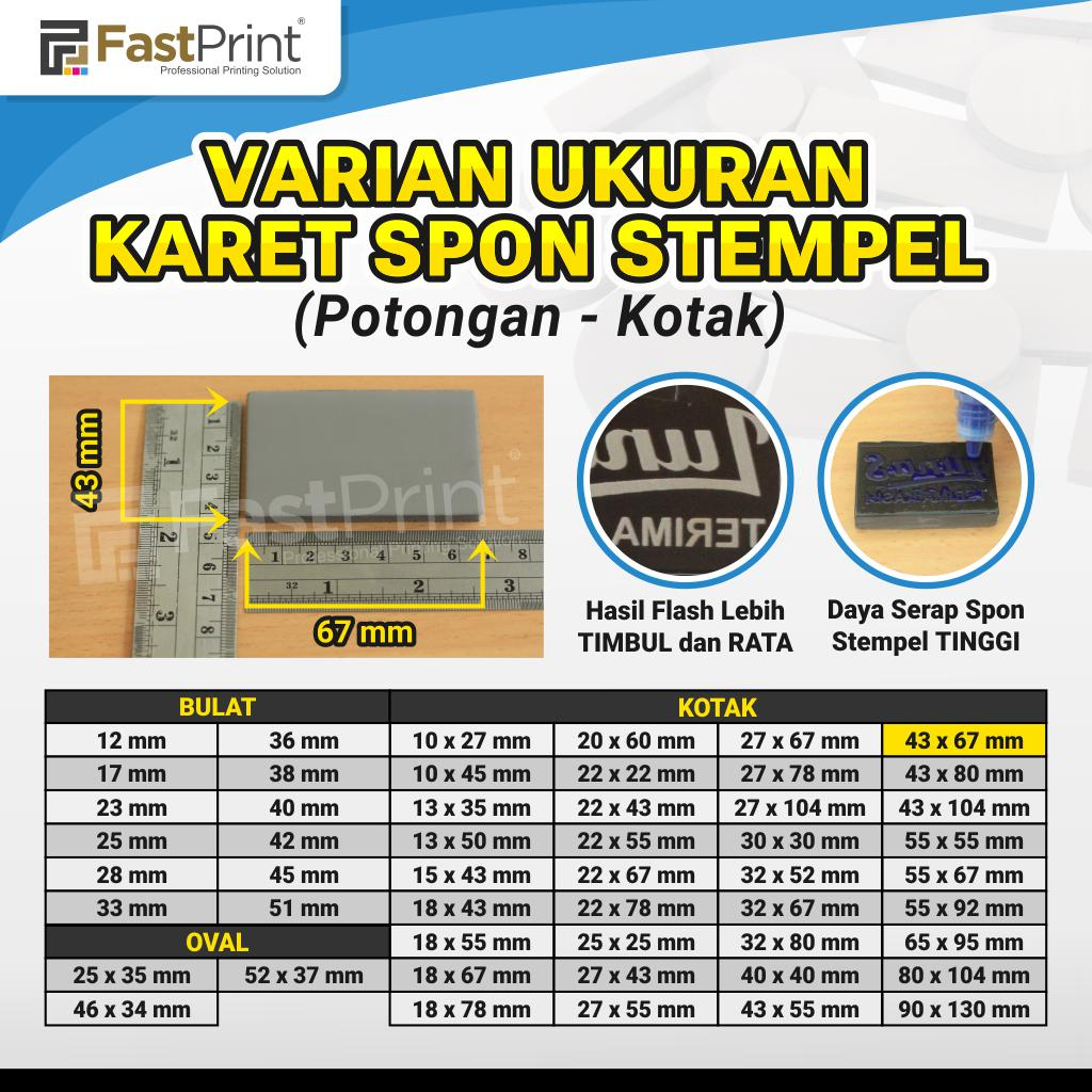 

Karet Stempel Flash Potongan Kotak 43X67 MM