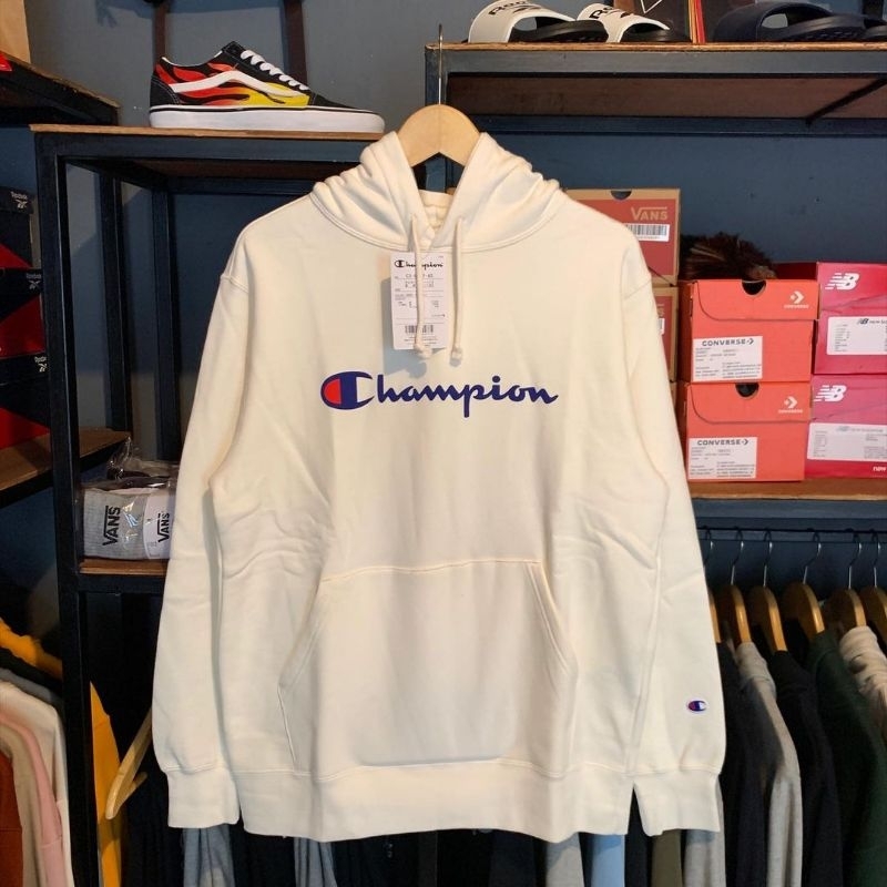 Hoodie Champion Big Script Logo Oatmeal / HOODIE CHAMPION BIG SCRIPT original