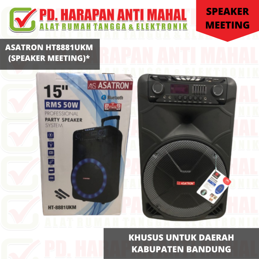 ASATRON HT8881UKM (SPEAKER MEETING)*/SPEAKER WIRELESS MEETING PORTABLE ASATRON HT-8881 UKM ( 15 Inch