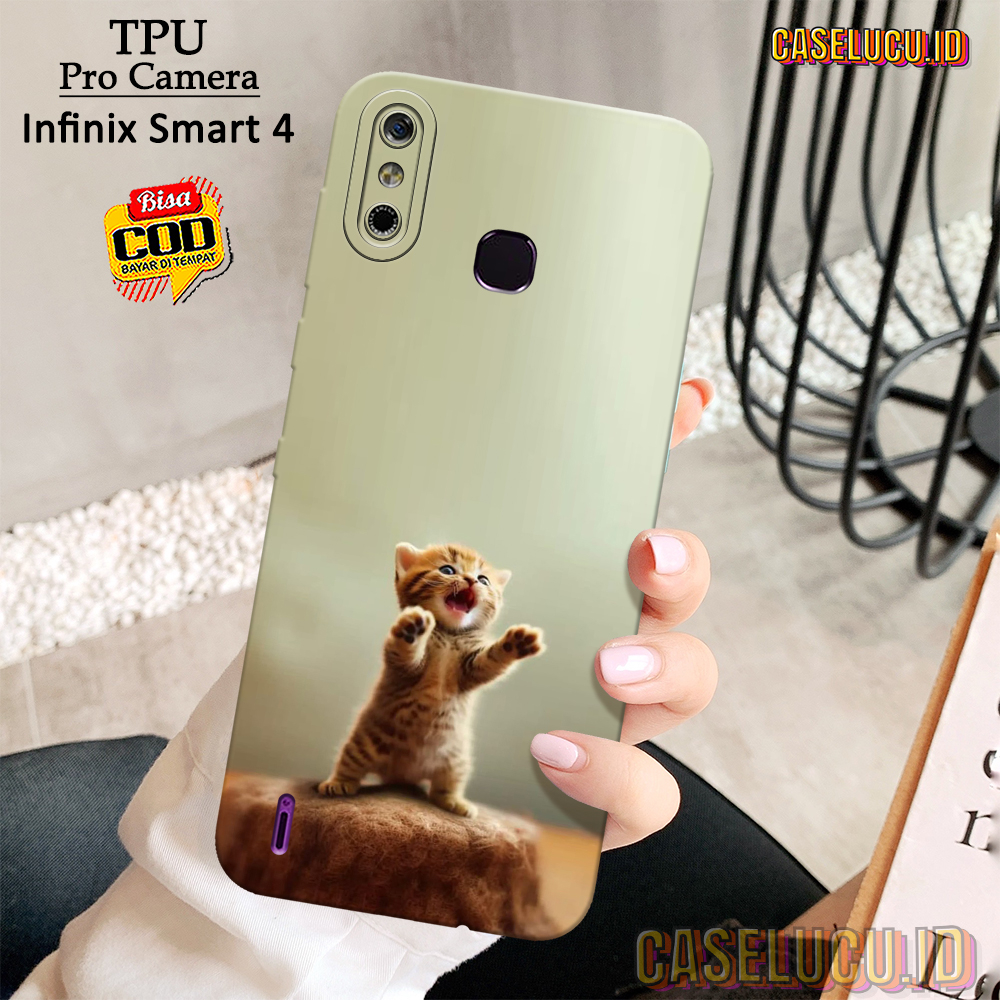 Casing Hp Infinix Smart 4 Terbaru - Fashion Case Kucing - Case Infinix Smart 4 - Soft Case Hp Infini