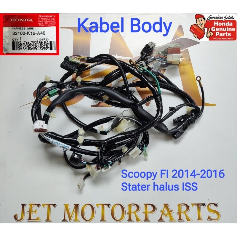 32100K16A40 Harness Wire Kabel Body Scoopy FI 2014-2016 ISS Asli Atau Ori Honda AHM