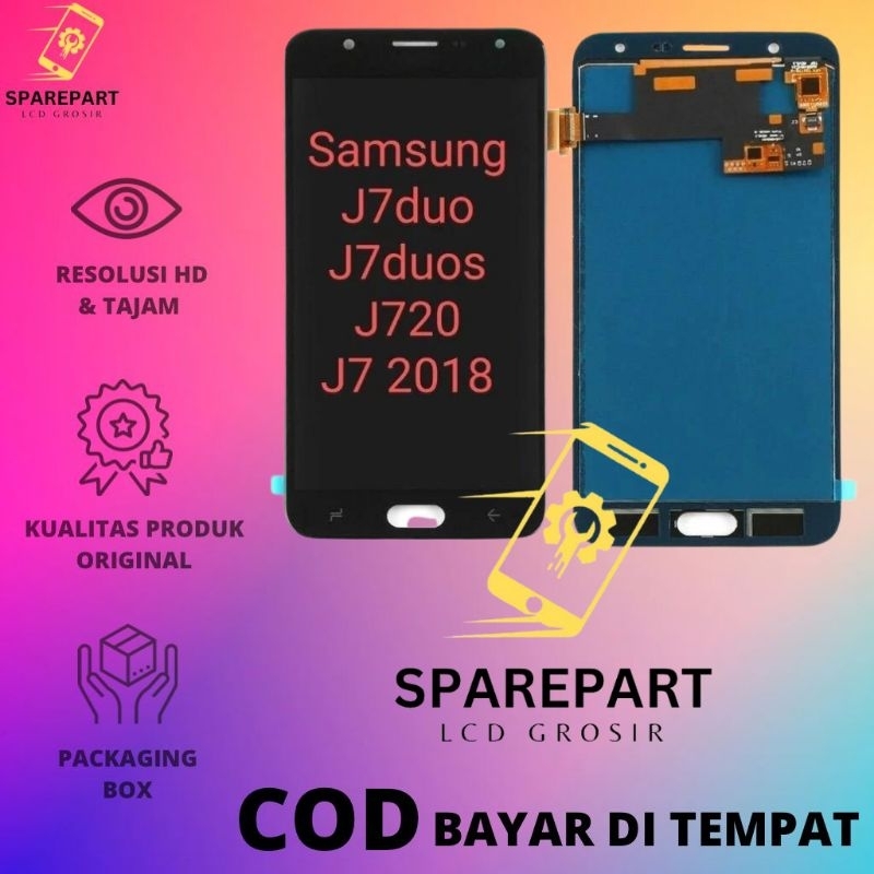 LCD FULLSET SAMSUNG J7DUO/J7DUOS/J720/J7DUO 2018 ORIGINAL COMPLETE TOUCHSCREEN LCD