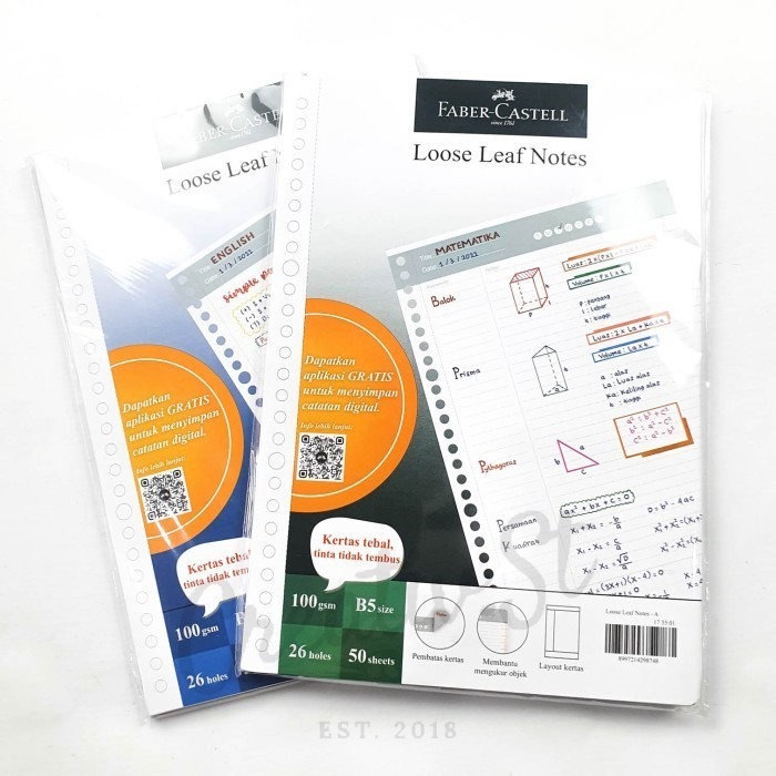 

Faber Castell Loose Leaf Notes B5 / Isi Loose Leaf B5 50 lbr 100 gsm