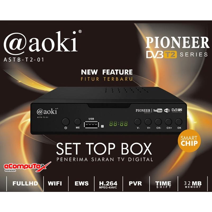 SET TOP BOX TV DIGITAL RESIVER AOKI FULL HD DVB T2 / AOKI SET TOP BOX TV DIGITAL FULL HD DVBT2