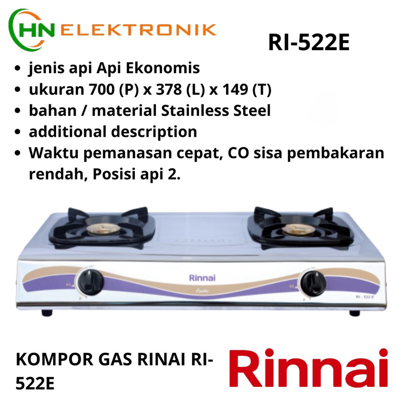 KOMPOR GAS RINAI RI 522 E