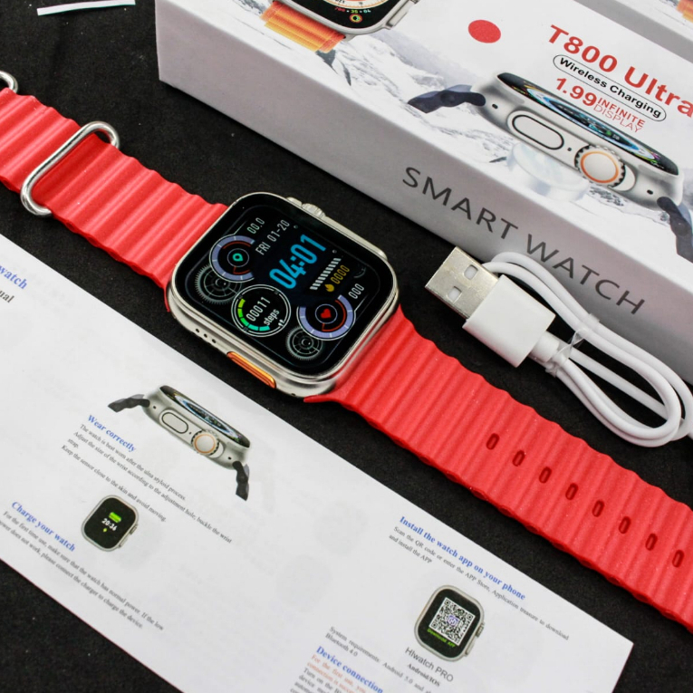 Jam Tangan SMARTWATCH T800 ULTRA Full Touchscreen IOS > 9.0 Apps HIwatch Pro / Notifikasi WA / Telep