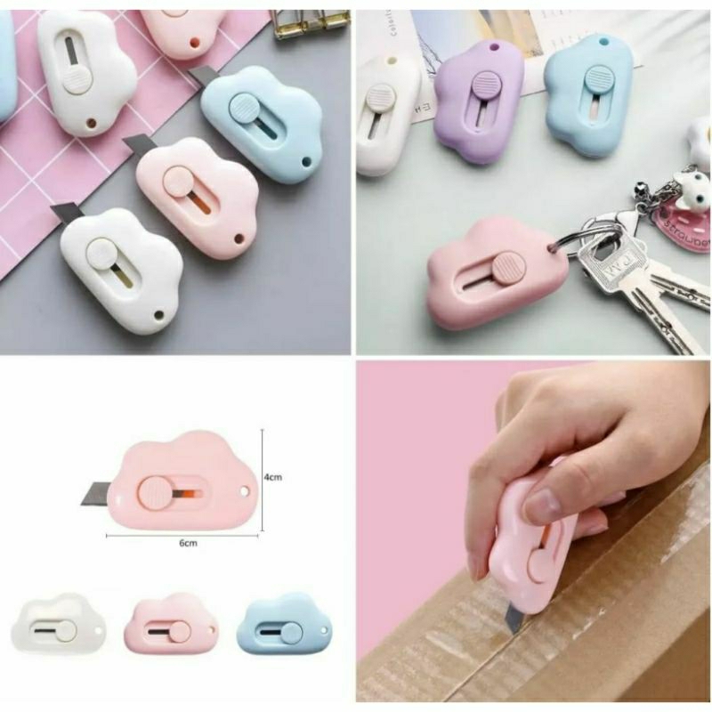 

Mini Cutter Lucu Bentuk Awan / Pisau Silet Pemotong Kertas