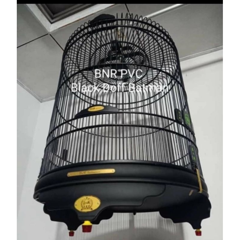 SANGKAR MURAI BNR BLACK DOFF NO 2 PVC KOMPLIT//AKSESORIS