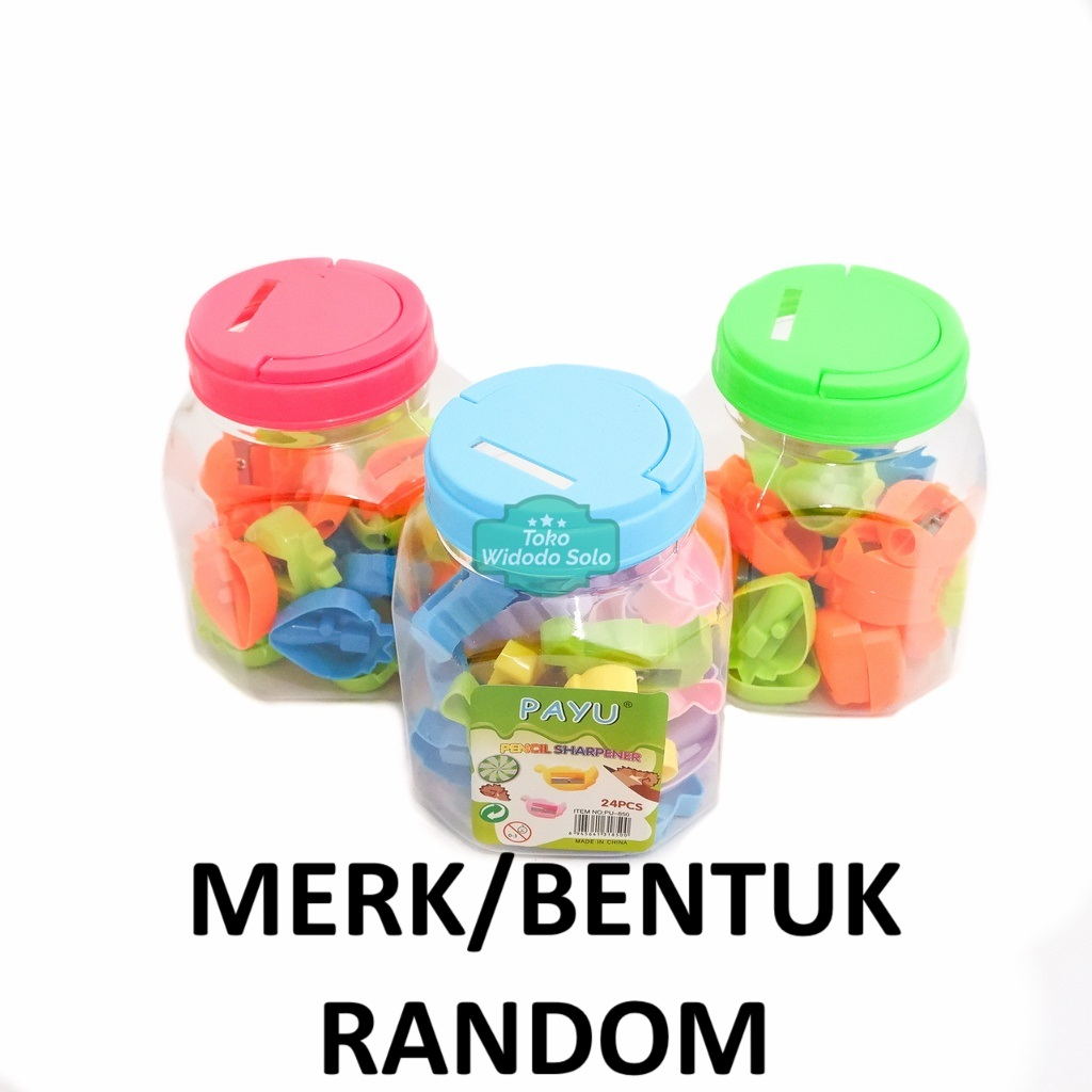 

1 TOPLES (ISI 24) Rautan Pensil Murah Toples Serutan Pencil Sharpener