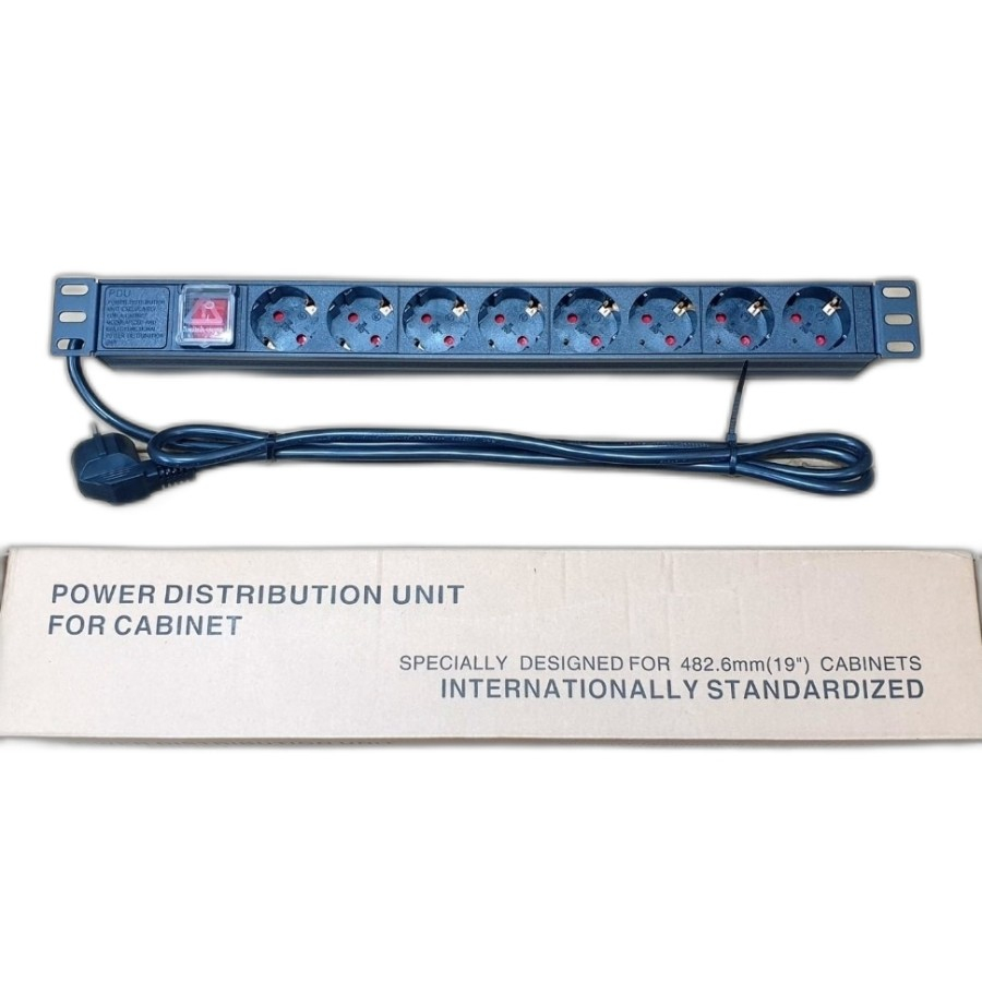 PDU 8 port Rackmounted 19inch 1U power distribusi unit