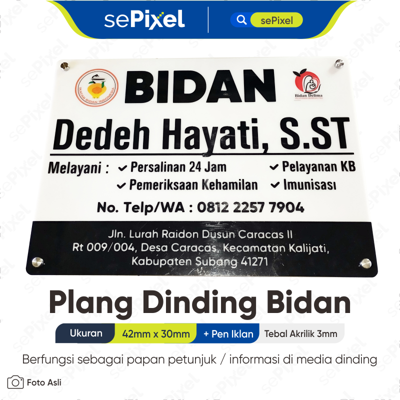 Plang Papan Nama Akrilik Dinding