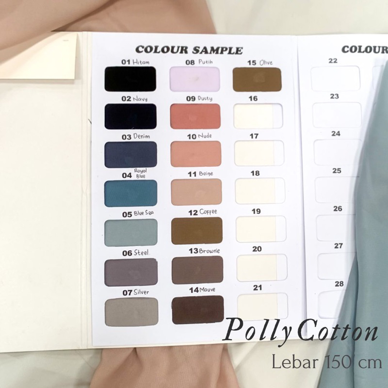 Pollycotton lebar kain 150 cm/pollycotton El Royale/kain bella square syar'i/segiempat polos/pashmina polos