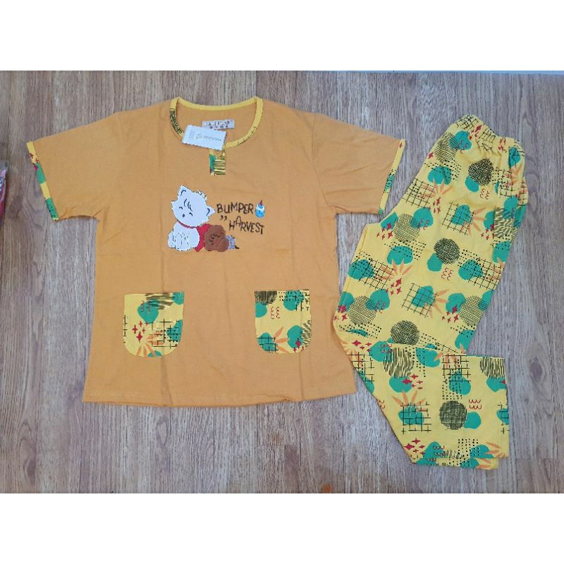 Piyama Daililan Baju tidur Cp daililan babydoll setelan kaos celana panjang daililan ld 110cm