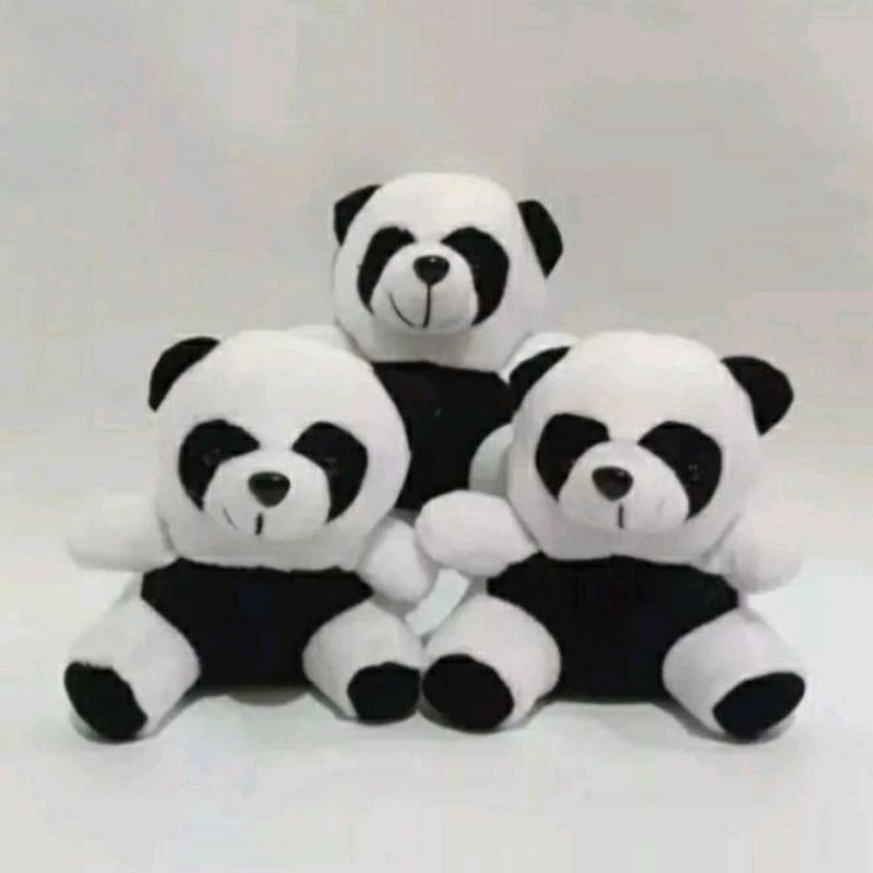 Boneka Panda Mini Boneka Kecil Lucu 15cm Bahan Velboa Hadiah/Capit