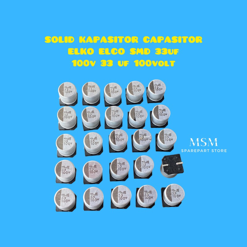 SOLID KAPASITOR CAPASITOR  ELKO ELCO SMD 33uf 100v 33 uf 100volt
