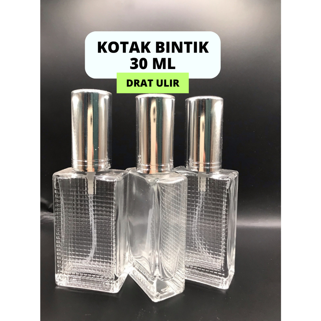 ( LUSIN ) BOTOL PARFUM KOTAK BINTIK 30 ML DRAT PUTAR