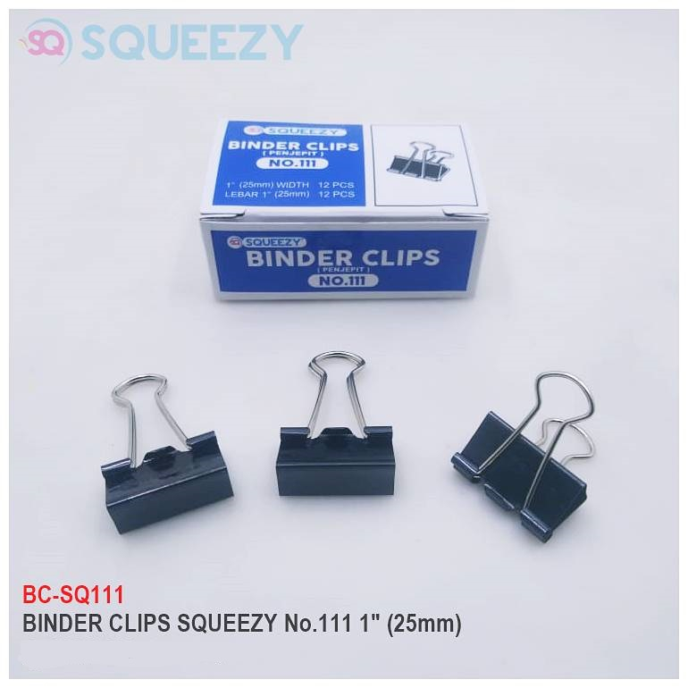 

Binder Clip no.111 SQUEEZY (1pack kecil isi 12pcs)
