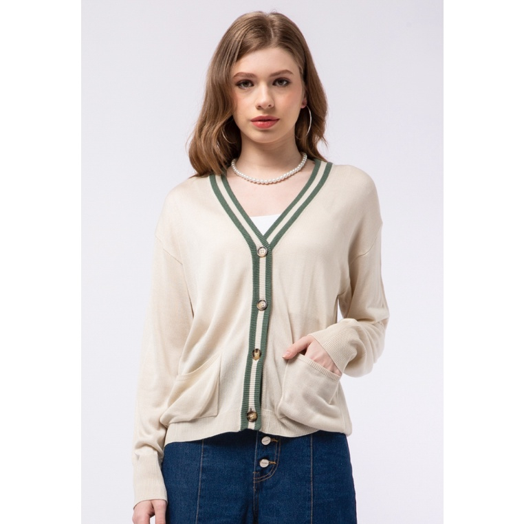 Colorbox - Lisa cardigan rajut list warna / Outer knit cardy wanita