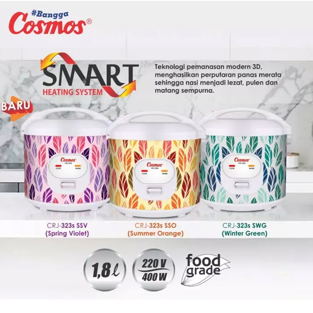 COSMOS - CRJ-323S rice cooker magic com 1,8L merk Cosmos | mejikom cosmos | rice cooker kosmos | pen