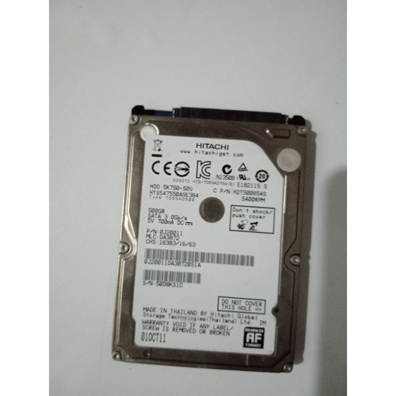Hardisk laptop Merk Hitachi 500gb