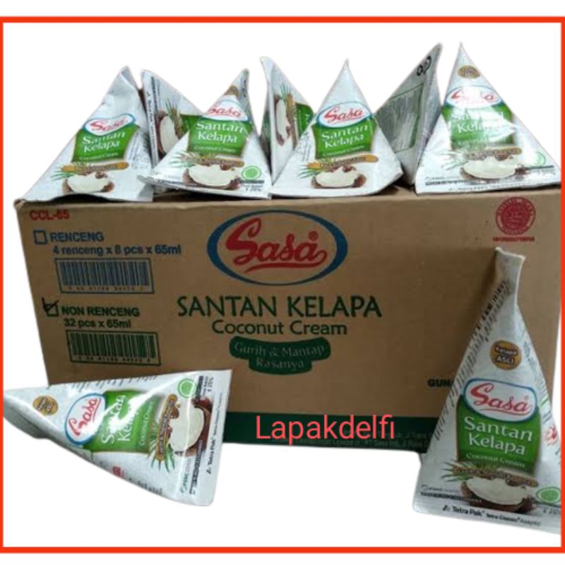 

Sasa Santan 65ml 1 dus isi 32pcs santan kental