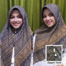 hijab motif Zipper resleting harga termurah