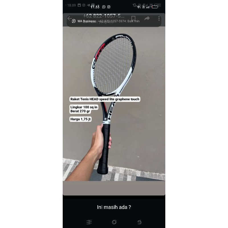 raket tenis head speed lite graphene touch