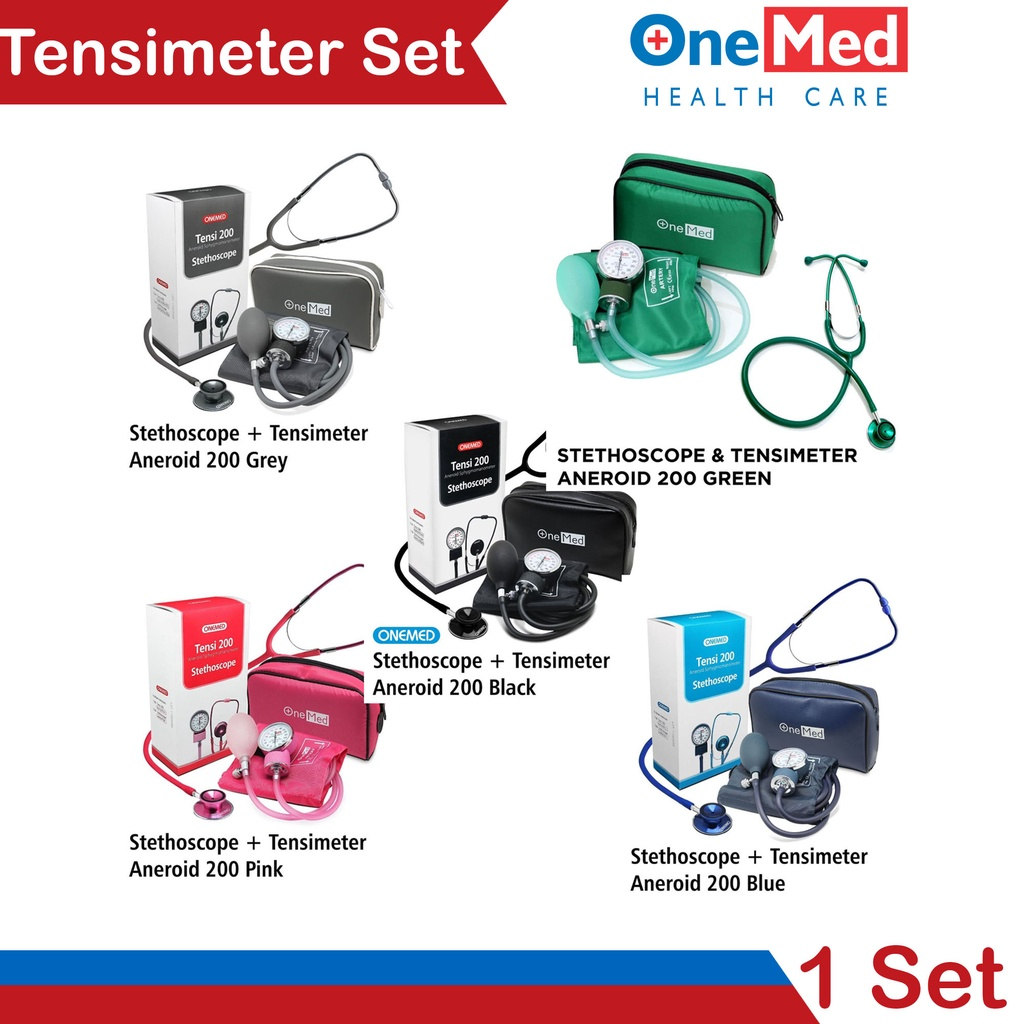Garansi Tensimeter stetoskop 1 set alat tensi darah manual Asli Paket tensi stetoskop warna warni